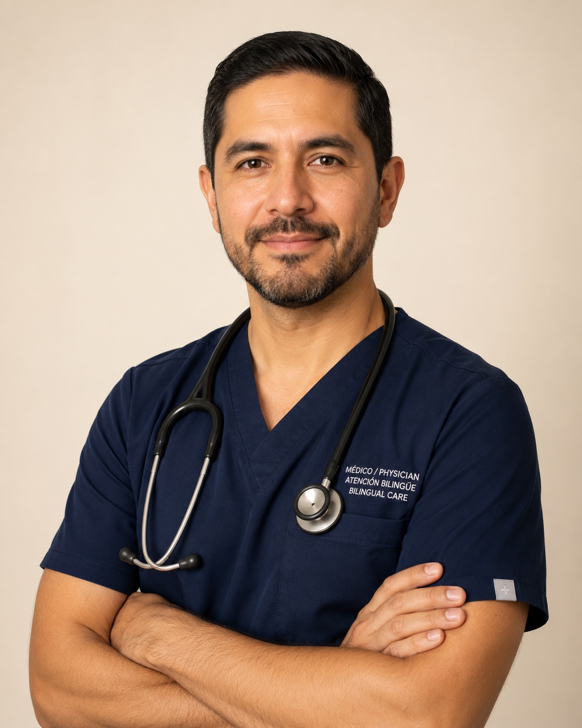 Physician arriving for a house call visit