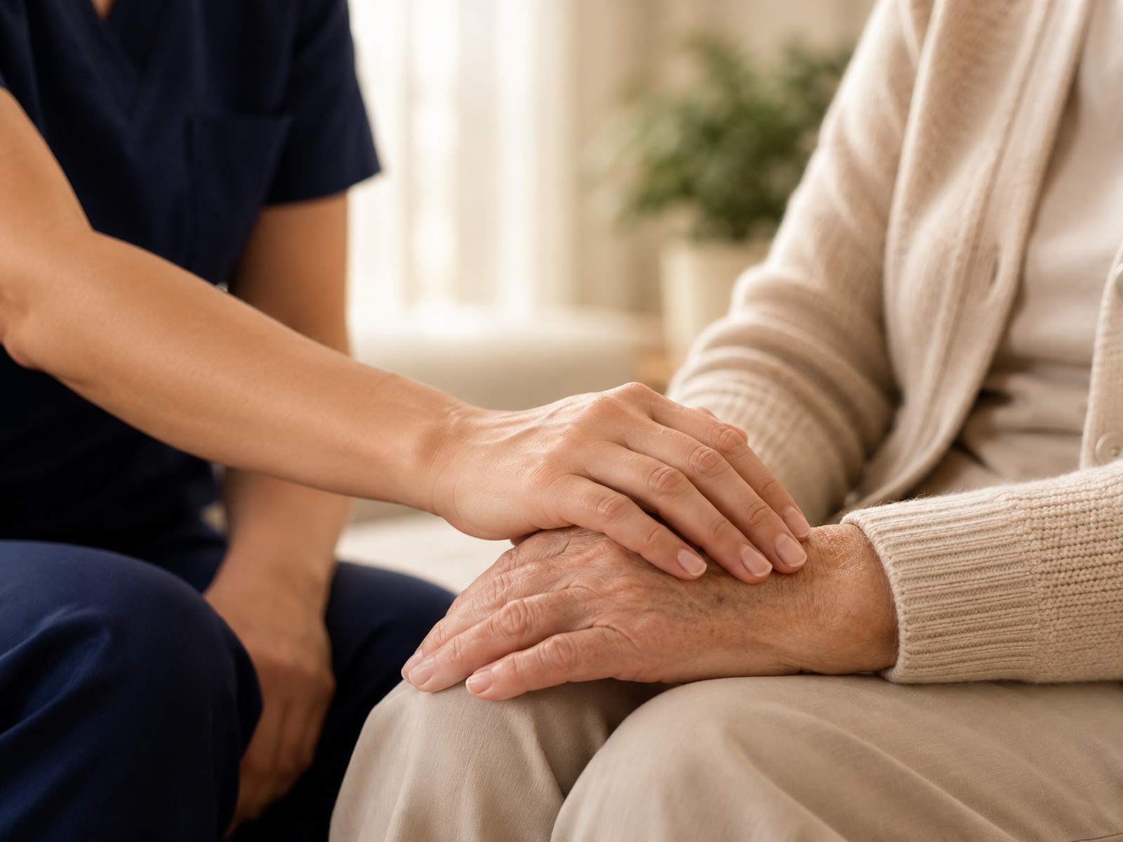 Nurse providing concierge care to a senior resident